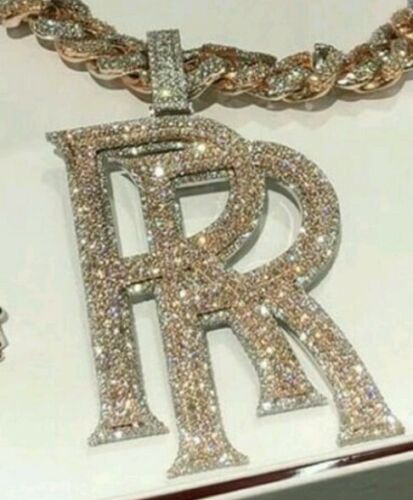 Lucky R-R royal Pendant HipHop Style Diamond Studded Solid Sterling Silver925