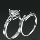 1.40ct TRIANGLE CUT SOLITAIRE Bridal Engagement Wedding Ring 925 Sterling Silver