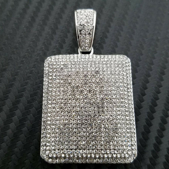 4.00 ct Dogtag Hip Hop Iced Simulated Diamond Bling Large Pendant 14kt Gold Fn