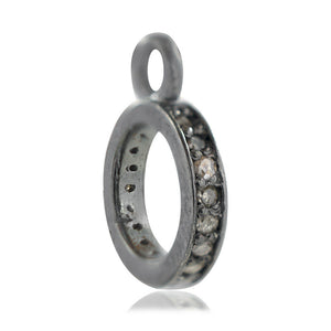 925 Sterling Silver Natural Diamond Connectors Bails Finding Jewelry Accessories