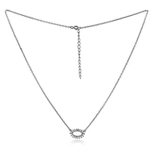 Natural Baguette Diamond 925 Silver 18" Link Chain Pendant Necklace NEMJ-628