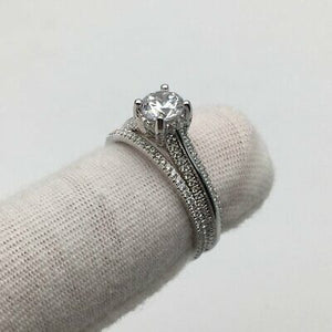 Moissanite Solitaire Engagement Ring, Vintage Crown 4 Prongs Ring set 2.00 ct