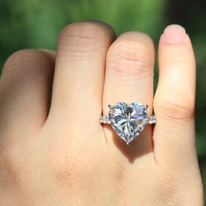 2.50Ct Heart Shaped Solitaire Engagement Ring In 14k White Gold over