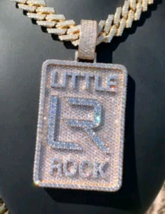 Lucky LITTLE ROCK STAMENT Pendant Diamond Studded Solid Sterling SILVER925