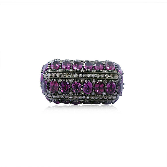 1.5ct Natural Pink Sapphire Pave Diamond 925 Silver Spacer Beads Finding Jewelry