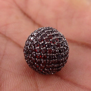 Natural Red Garnet Gemstone 925 Silver Spacer Beads Finding Jewelry FIMJ-124