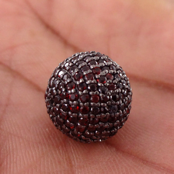 Natural Red Garnet Gemstone 925 Silver Spacer Beads Finding Jewelry FIMJ-124