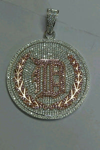 HipHop Style Pendant IB logo Diamond Studded Unique Design 925 Sterling Silver