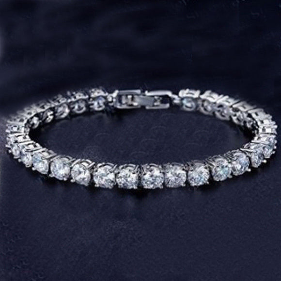 6.50 Ct White Round Brilliant Moissanite Tennis Bracelet 925 Sterling Silver 7