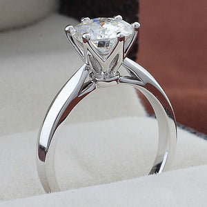 1.50 Ct Round Moissanite Solitaire Engagement Ring Solid 10k white Gold Ring