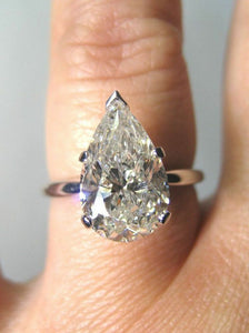 10.00Ct Pear Cut Diamond Solitaire Engagement Ring Bridal Wedding Ring Women