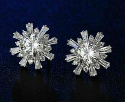 2 ct Gorgeous White Moissanite Stud Earring 925 Sterling Silver Gift Box Jewelry