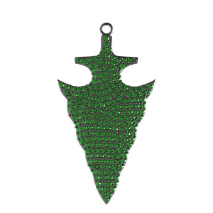 2.14cts Natural Chrome Diopside Pave 925 Silver Gemstone Anchor Pendant Jewelry