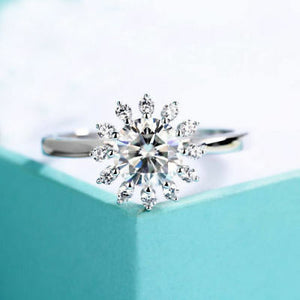 925 Sterling Silver 1.20 Ct White Loose Moissanite Engagement Wedding Ring VVS1