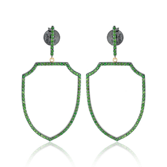 Natural Pave Chrome Diopside 925 Silver Women's Gifts Earrings Jewelry EAMJ-862