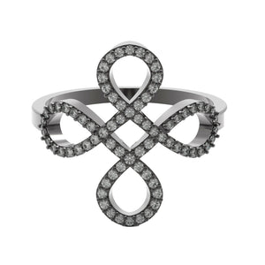 Celtic Knot Ring 0.39ct Natural White Diamond 925 Solid Silver Jewelry Size 6.5