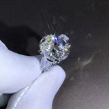 Certified 3.50 Ct White Oval Diamond Engagement 14K White Gold Over Ring