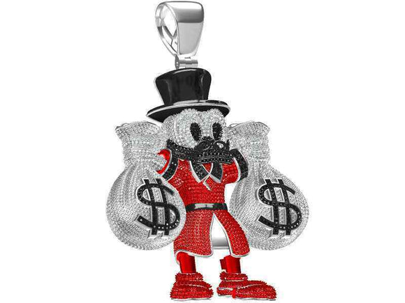 New Style Donald Duck Theme Pendant MultiColor 925 Solid Sterling Silver