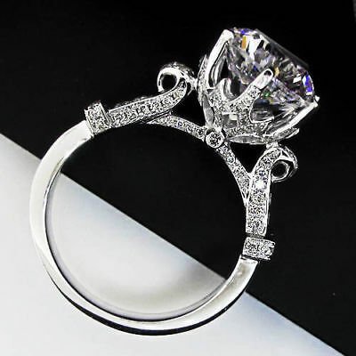 925 Sterling Silver Fine Wedding Jewelry 2.00 CT Moissanite Engagement Ring