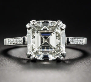 2.00 Ct Solitaire Asscher Cut White Moissanite 14K White Gold Engagement Ring