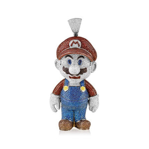 Mario Game Theme Stylish Pendant Gift Stylish Look Solid 925 Sterling Silver