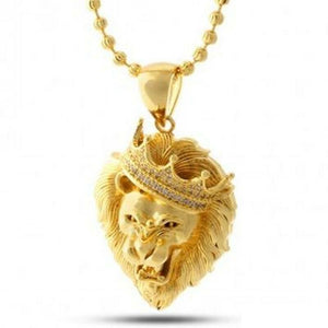 Stylish Pendant Lion Head King Crown Theme Solid Sterling Silver Best Quality