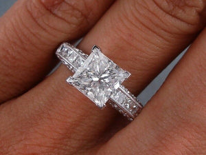 Bridal Wedding Ring Unique 5Ct Princess Diamond Engagement Ring Free Shipping