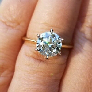 2.50Ct Brilliant Cut Moissanite Solitaire Engagement Ring 14k Rose Gold Over VVS