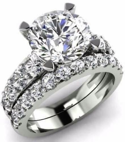 2.80 Ct Solitaire Diamond Engagement Wedding Ring Women Bridal Set Real SilverListed for charity