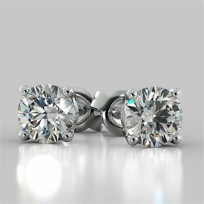 Stud Earring 2.00 TCW Near White Moissanite 14K White Gold Earrings for Gift