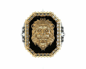 Vintage Lion Face Royal Engagement Ring Classic Design Solid 925 Sterling Silver  Charity item