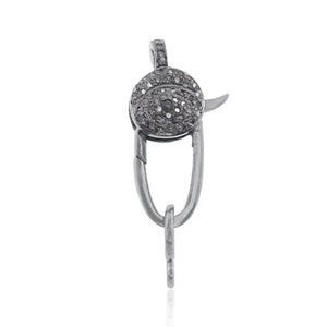 Genuine Diamond Pave Lobster Lock Clasps 925 Silver Finding Jewelry FIMJ-295