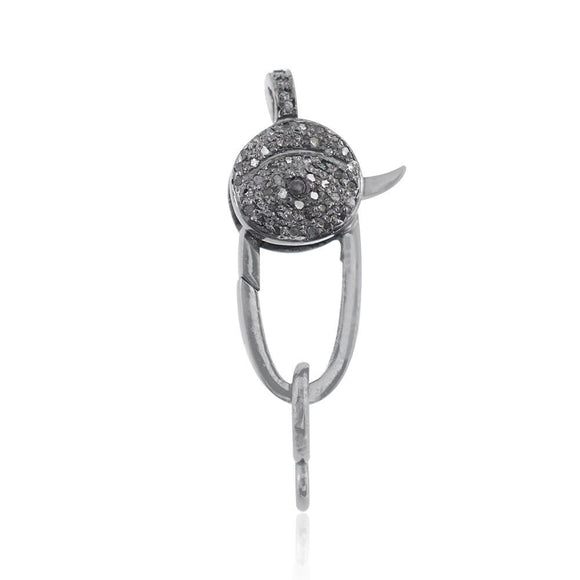 Genuine Diamond Pave Lobster Lock Clasps 925 Silver Finding Jewelry FIMJ-295