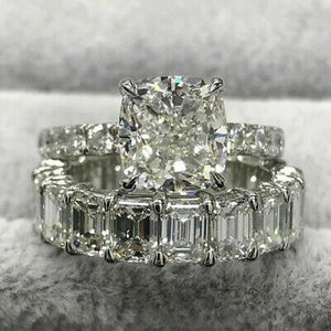 Beautiful Promise 4ct cution solitaire Engagement Ring Wedding Band Silver925