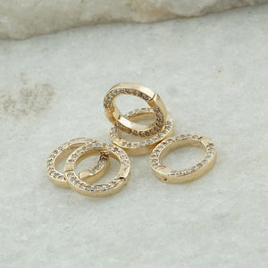 Natural Brown Diamond Pave Lock Finding 14k Yellow Gold Fine Jewelry Accessories