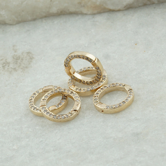 Natural Brown Diamond Pave Lock Finding 14k Yellow Gold Fine Jewelry Accessories