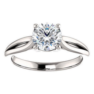 Off White Moissanite Ring 1.50 Ct White Engagement Round 10K White Gold Over