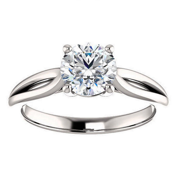 Off White Moissanite Ring 1.50 Ct White Engagement Round 10K White Gold Over