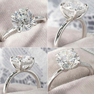 2.20 Ct Round Solitaire Moissanite Wedding Engagement Ring Solid 14k White Gold