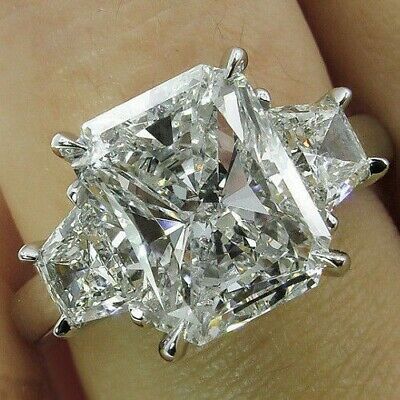 6.40ct CUTION SOLITAIRE ROYAL LOOKS Engagement Wedding Ring 925 Sterling Silver