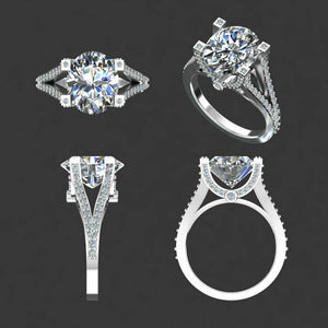 moissanite ring extra charge for side stone moissanite