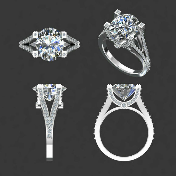 moissanite ring extra charge for side stone moissanite