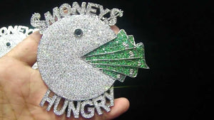 Diamond Pendant Pacman Money Hungry Lucky Gift Men Women Hip Hop Style Pendant