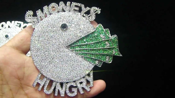 Diamond Pendant Pacman Money Hungry Lucky Gift Men Women Hip Hop Style Pendant