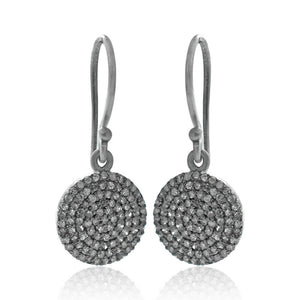 925 Solid Silver Natural Pave Diamond Handmade Dangle Earrings Jewelry EAMJ-343