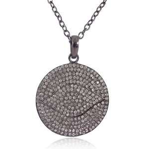 Natural Pave Set Diamond 925 Silver Evil 18" Link Chain Pendant Jewelry PEMJ-169