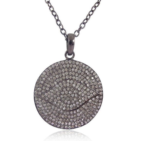 Natural Pave Set Diamond 925 Silver Evil 18