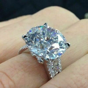 White 3.5 Ct Round Loose Moissanite 925 Sterling Silver Engagement Wedding Ring