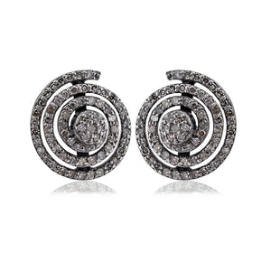 925 Solid Silver Natural Pave Diamond Beautiful Stud Earrings Jewelry EAMJ-553