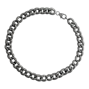 Natural Pave Diamond 925 Silver Beautiful Link Chain Bracelet Jewelry BRMJ-66